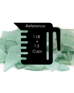 Palm Green Flat Sea Glass Vase Filler, 1.5 Cups/LB (Wholesale 20 LBS/Case)