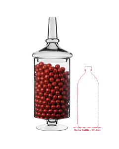 Glass Cylinder Stem Apothecary Jar H-21.5" D- 8" Clear