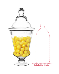 Taper Down Apothecary Candy Jar H-16.75" D-7" Clear