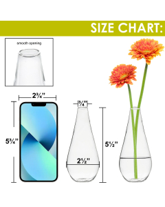 clear glass mini bud vases 