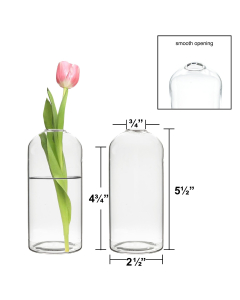 clear glass mini bud vases 