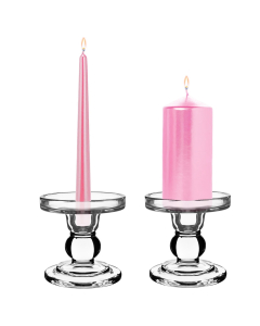 glass pillar taper candlestick candle holders