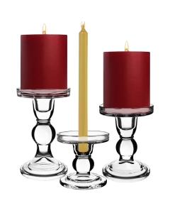 glass pillar taper candlestick candle holders