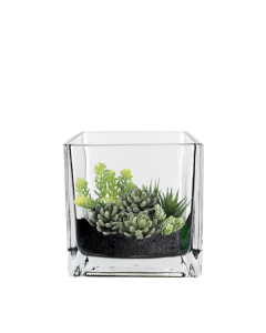 glass 5 inches cube vases
