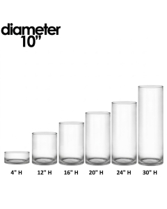 10" glass cylinder vases
