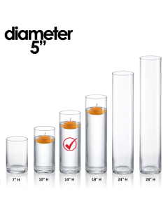 5 inches glass cylinder vases