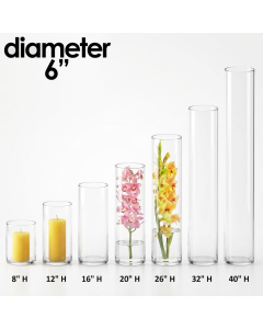 6 inches glass cylinder vases