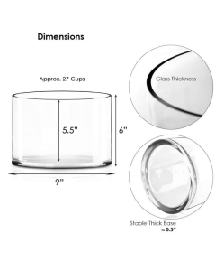 9" x 6" glass cylinder vase