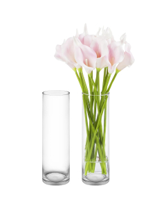 18" Decorative Glass Cylinder Candle Holder Vases