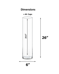 glass cylinder vases wholesale bulk 26 inches tall 6 inches wide