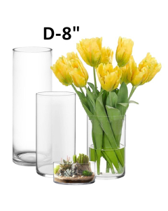 8 inches glass cylinder vases