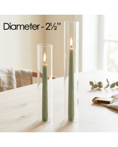 glass hurricane 2.5" candle tubes chimney