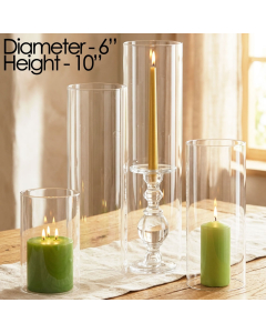 6" glass hurricane candle holders