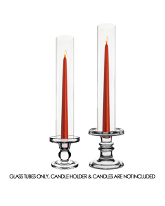 Hurricane Glass Tube Open-Ended Candle Holder Lamp Shade Chimney H-14", D-2.5" Clear