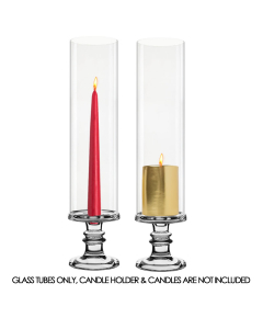 Open-Ended Glass Hurricane Lamp Shade Chimney Tube 14" x 4"