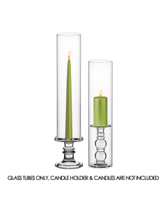 Open-Ended Glass Hurricane Candle Lamp Shade Chimney Tube 18" x 4" Clear