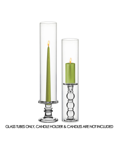 24 inches tall glass hurricanes chimney tubes