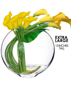 glass moonshape oval vase
