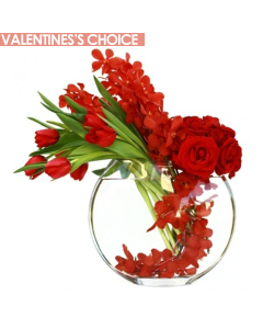 Glass moon shape oval thin opening vase
