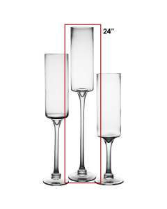 Long Stem Glass Candle Holder H-24 Open-3.5