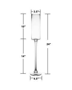 Long Stem Glass Candle Holder H-24 Open-3.5