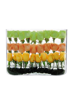 Glass Round Edge Rectangular Vase 12" x 16" x 3" Clear (Wholesale Pack of 4)