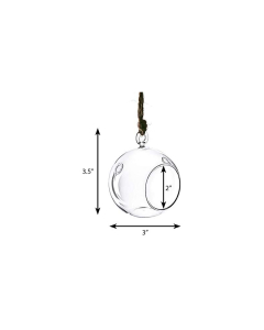 Glass Plant Terrarium Tealight Candle Holder 3.5" Clear