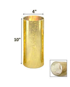 mercury gold-flecked Glass Hurricane Candle Lamp Shade Chimney Tube 6" x 4"
