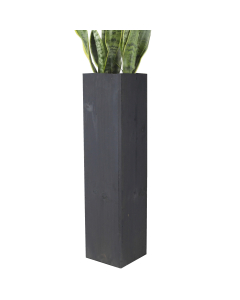 20" Garden Wood Cube Box Planter with Zinc Metal Liner Vase