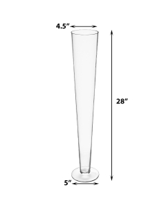 28" glass trumpet vase pilsner centerpiece