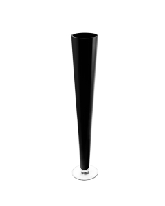 Glass Trumpet Vase Floral Centerpieces H-28" x D-4.5" Black