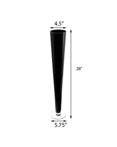 Glass Trumpet Vase Floral Centerpieces H-28" x D-4.5" Black