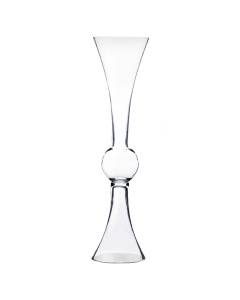 Reversible Glass Clarinet Trumpet Event Wedding Centerpiece Vase 24" x 6" Clear