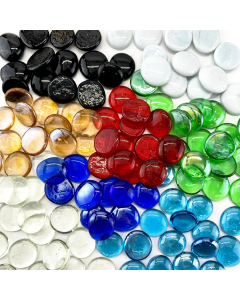 large glass flat marbles vase fillers