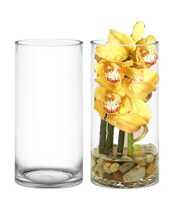 Glass Cylinder Vase H-20" x D-10" Clear (Wholesale Pack of 2)