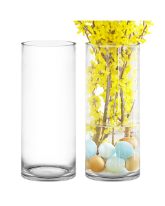 Glass Cylinder Vase H-24" x D-10" Clear (Wholesale Pack of 2)