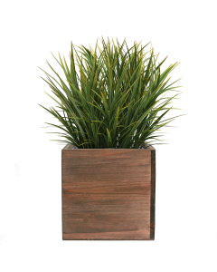 H-10" Open-10" x 10" Wood Cube Planter Box w/ Zinc Liner