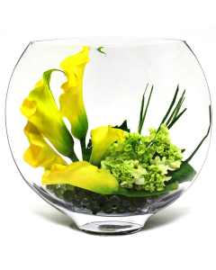 glass moonshape oval vase