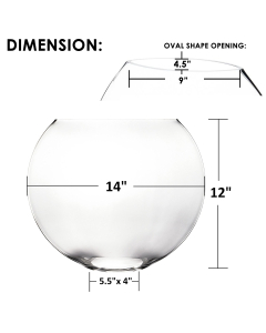 glass moonshape oval vase