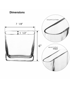 glass rectangle vases for christmas
