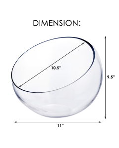 glass terrarium tilted slant cut bowl