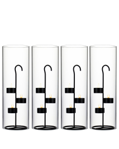 Metal Black Tea Light Candle Holder Stand with Bottomless Shades