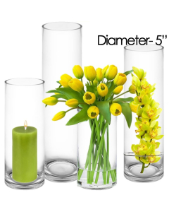 5 inches glass cylinder vases