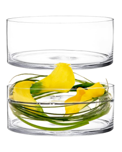 Glass Cylinder Vase H-4" x D-10" Clear (Wholesale Pack of 4)