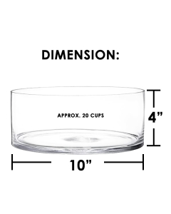 Glass Cylinder Vase H-4" x D-10" Clear (Wholesale Pack of 4)