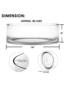 large opening 14-inch and 16-inch glass cylinder vases