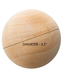 3.5" Natural Unfinished Round Hard Wood Craft Balls 