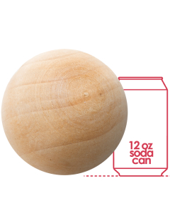 Natural Round Unfinished Wood Ball, D-6"