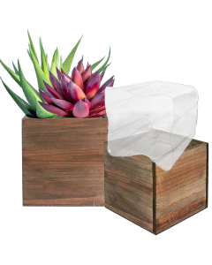 wood cube planter box