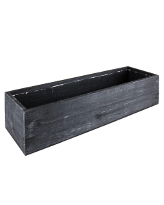 Rectangle Black Planter Wood Box with Plastic Liner 4" x 17" x 5"